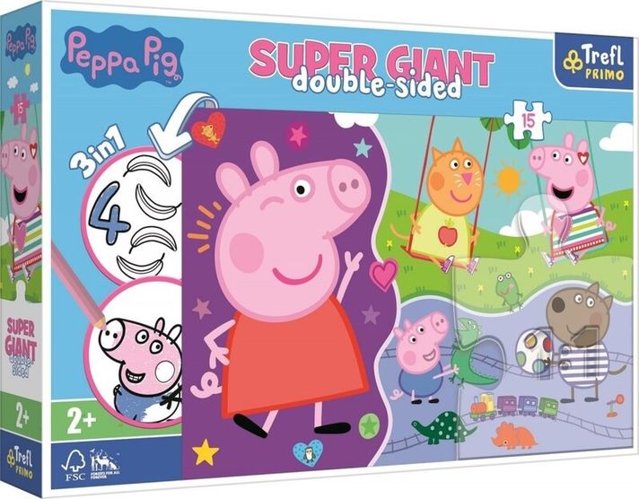 TREFL - Puzzle 15 GIANT-  Peppa Pig