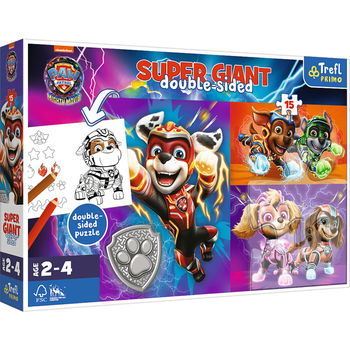 TREFL -  Puzzle 15 GIANT - Úžasný tím / Viacom PAW PATROL: THE MIGHTY MOVIE 2023 FSC Mix 70%