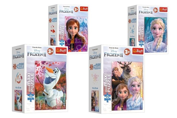 TREFL -  Puzzle 20 miniMAXI Ľadové kráľovstvo II/Frozen II, 4 druhy