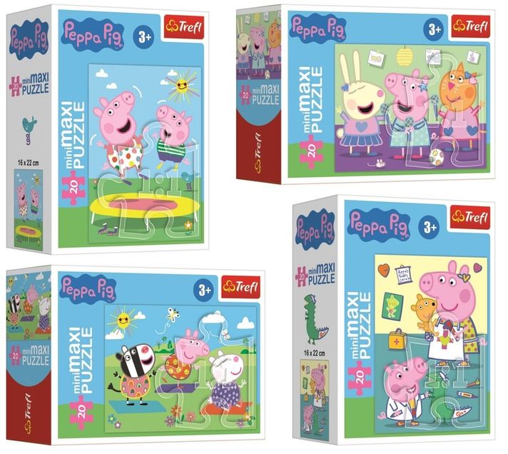 TREFL -  Puzzle 20 miniMAXI Peppa Pig, 4 druhy