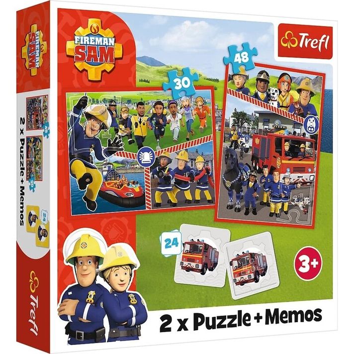 TREFL - Puzzle 2v1 + pexeso - Tím požiarnika Sama / Prism A&D Fireman Sam