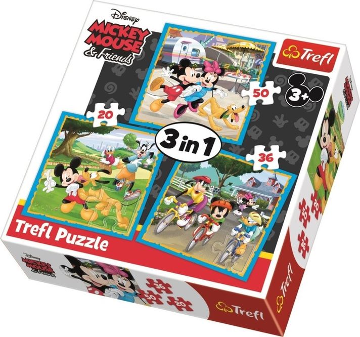 TREFL - Puzzle 3v1 Mickey Mouse s priateľmi  Disney Standard Characters