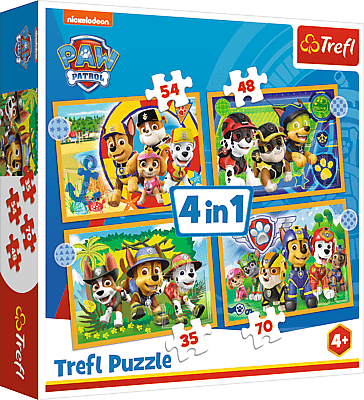 TREFL - Puzzle 4v1 - Prázdniny Paw Patrol / Viacom PAW Patrol