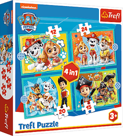 TREFL - Puzzle 4v1 - Šťastný tím Paw Patrol / Viacom PAW Patrol