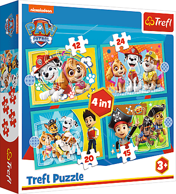 TREFL - Puzzle 4v1 - Šťastný tím Paw Patrol / Viacom PAW Patrol