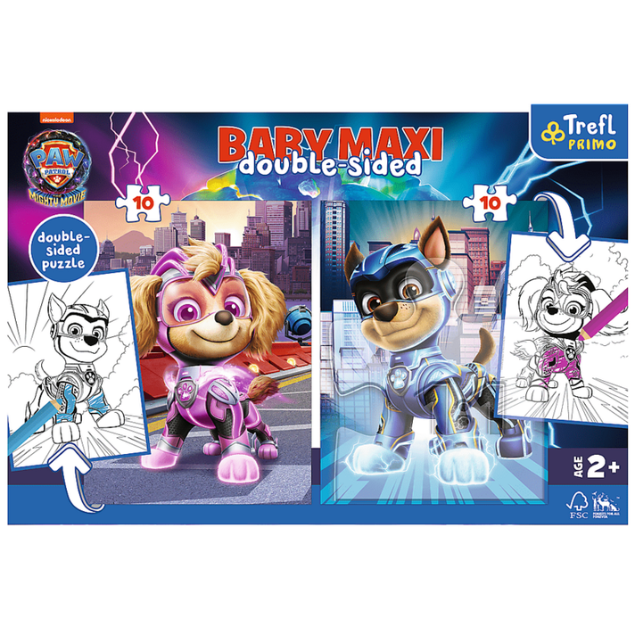 TREFL - Puzzle Baby MAXI 2x10 - Hrdinskí psíkovia /  Viacom PAW PATROL: THE MIGHTY MOVIE