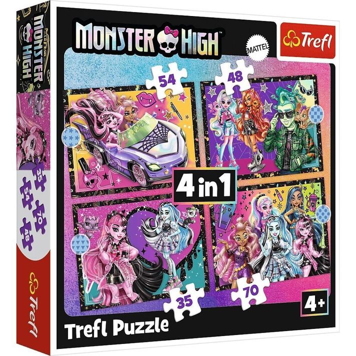 TREFL - Puzzle Monster High: Elektrizujúci deň 4v1