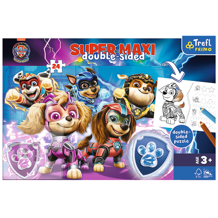 TREFL -  Puzzle Super Maxi 24 - Labkový tím v akcii / Viacom PAW PATROL: THE MIGHTY MOVIE 202