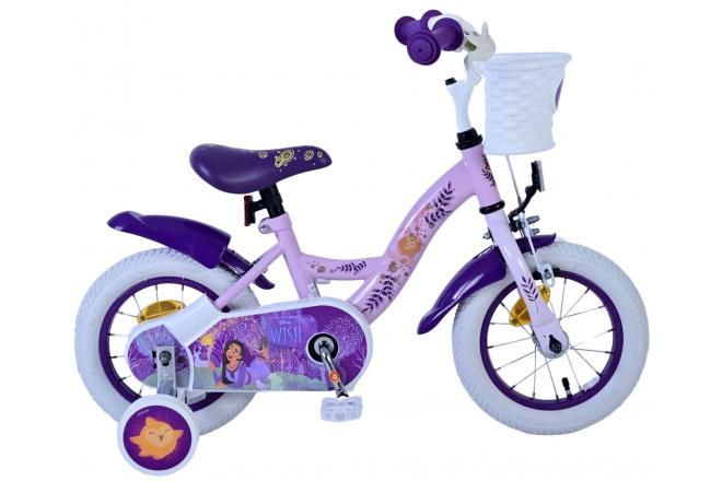 VOLARE - Disney Wish detský bicykel pre dievčatá - 12 palcov - Fialová