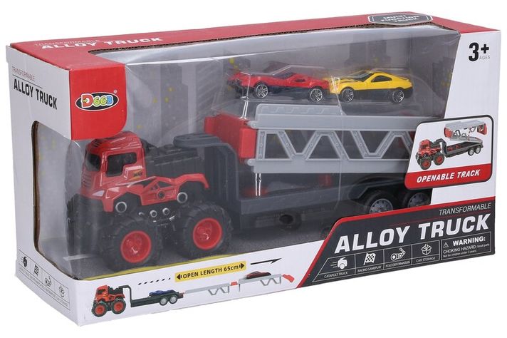 WIKY - Auto ťahač kovový s autíčkami 65 cm vystreľovací