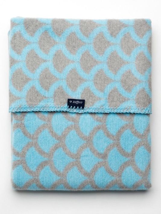 WOMAR - Detská bavlnená deka so vzorom 75x100 modro-sivá