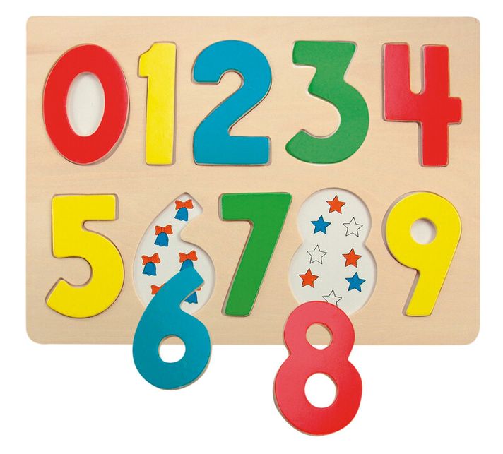 WOODY - Puzzle na doske Číslice s lienkami