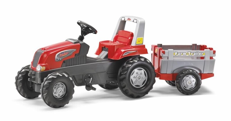 ROLLYTOYS - Šliapací traktor Rolly Junior RT s vlečkou červeno-šedý