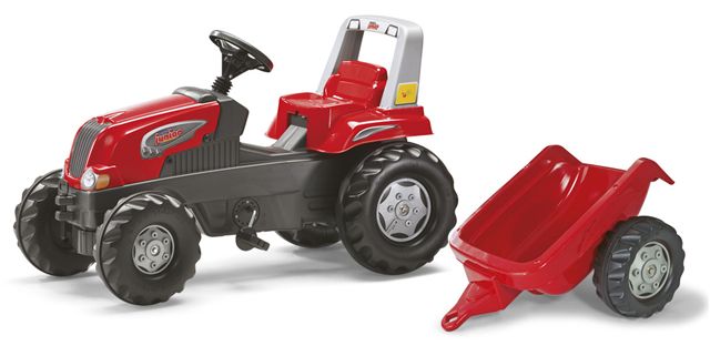 ROLLYTOYS - Šliapací traktor Rolly Junior s vlečkou červený akčný