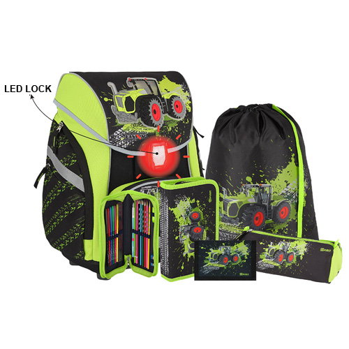 Obrázok SPIRIT - Školská taška - 6-dielny set, PRO LIGHT PREMIUM 3D Traktor, LED