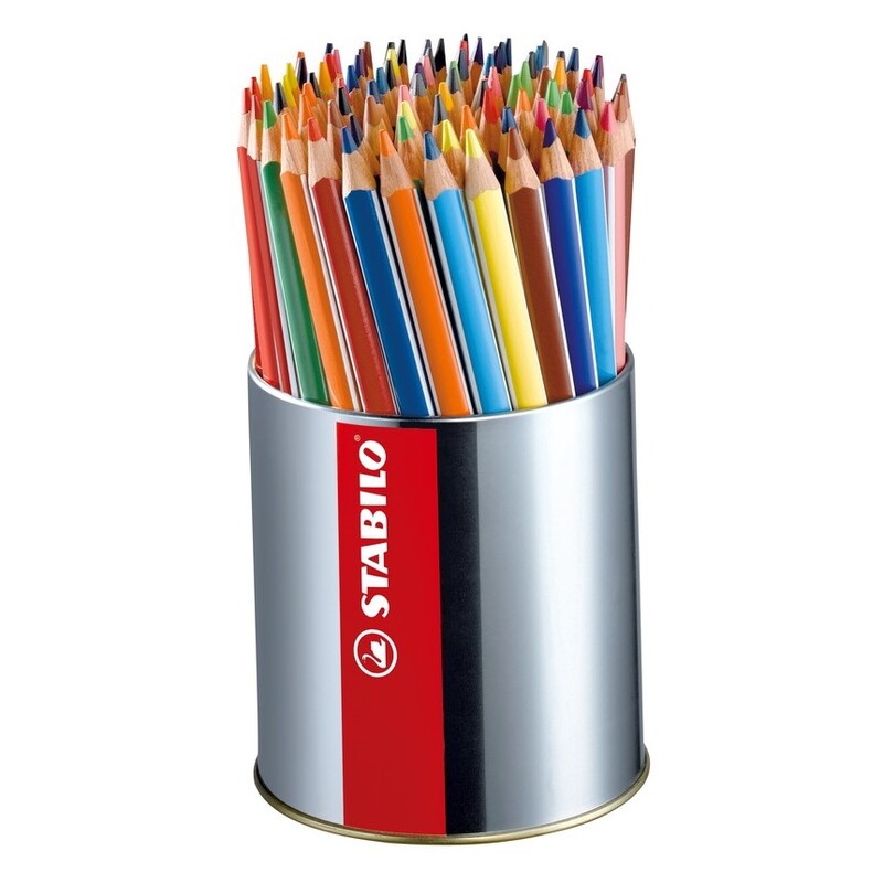 STABILO - Trojhranné farbičky Trio hrubá 92 ks box - 18 rôznych farieb