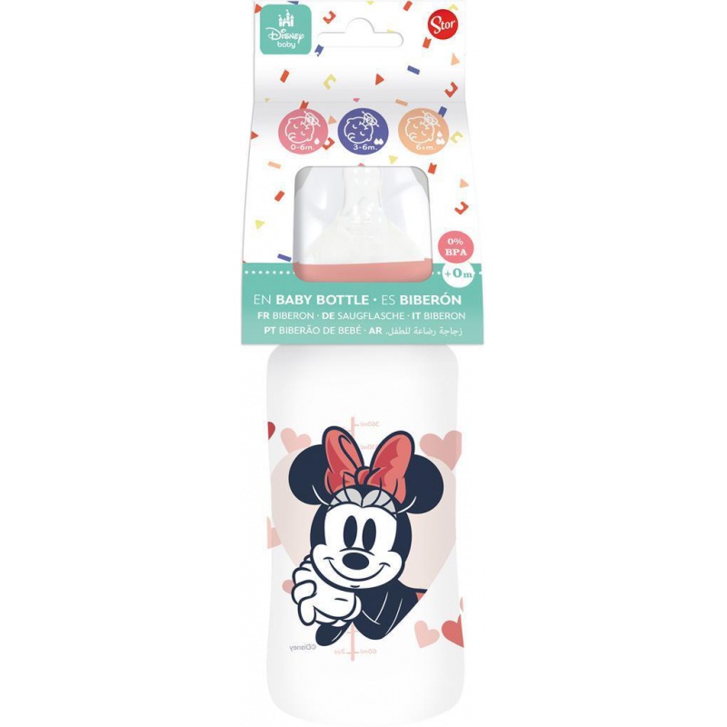 STOR - Dojčenská fľaša Minnie Mouse, 0+, 360ml, 10703