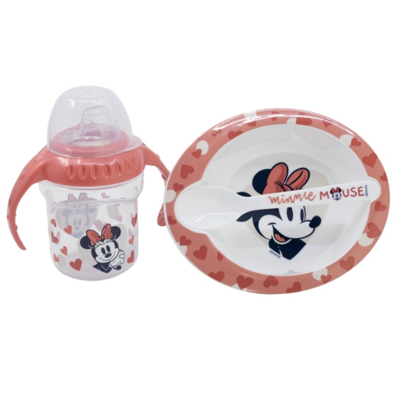 STOR - Jedálenská súprava Minnie Mouse - SET 3 ks (hrnček  250ml, tanier a lyžička), 10707