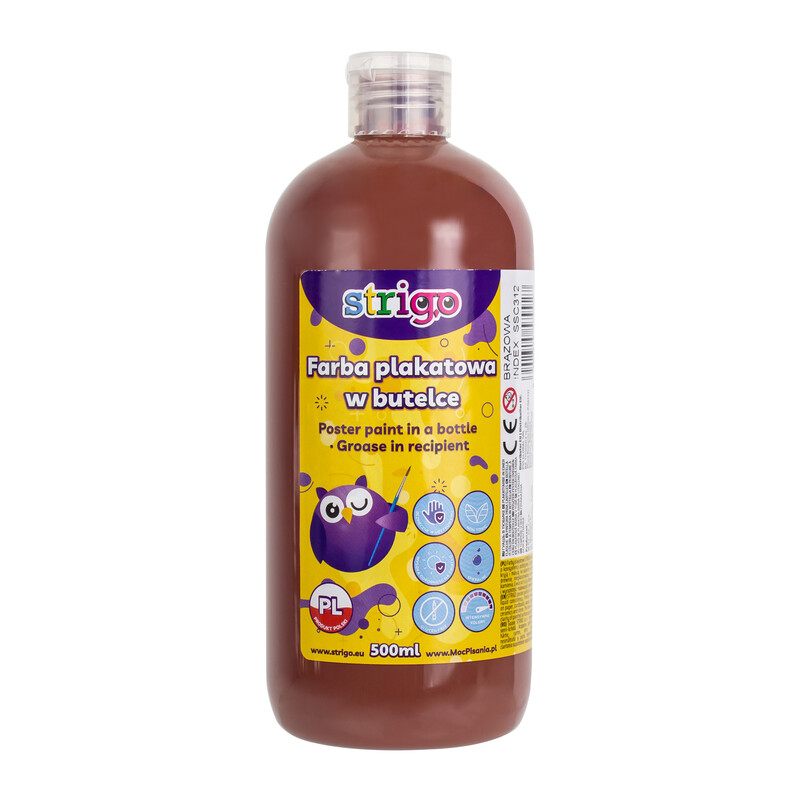 STRIGO - temperová farba 500ml hnedá