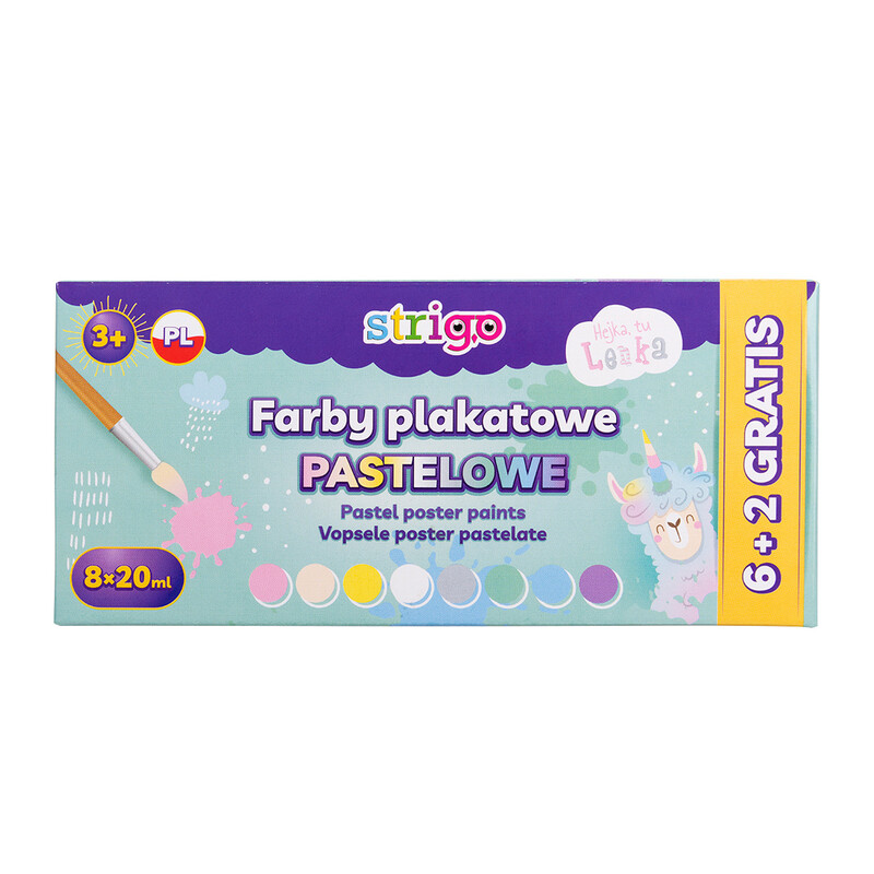 STRIGO - Temperové farby 8 x 20ml pastelové