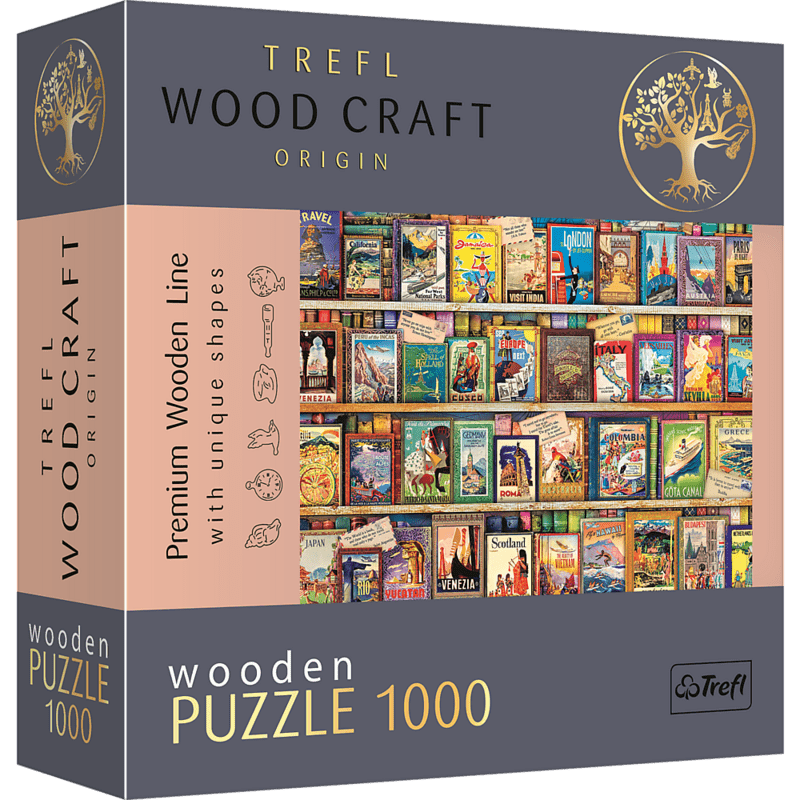 TREFL - Drevené puzzle 1000 - Svetoví cestovní sprievodcovia
