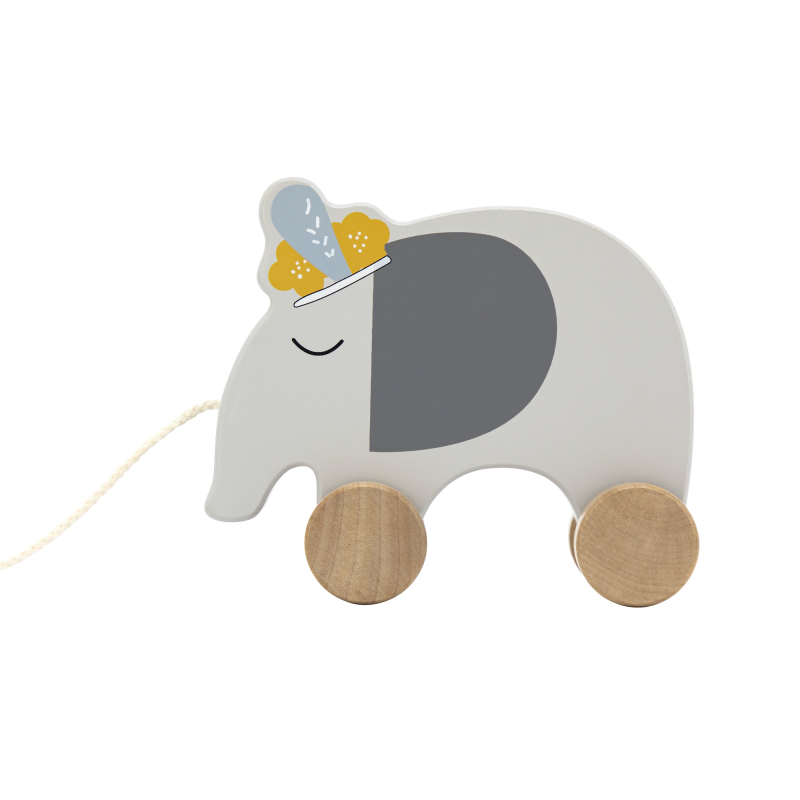 TRYCO - Drevená ťahacia hračka slon