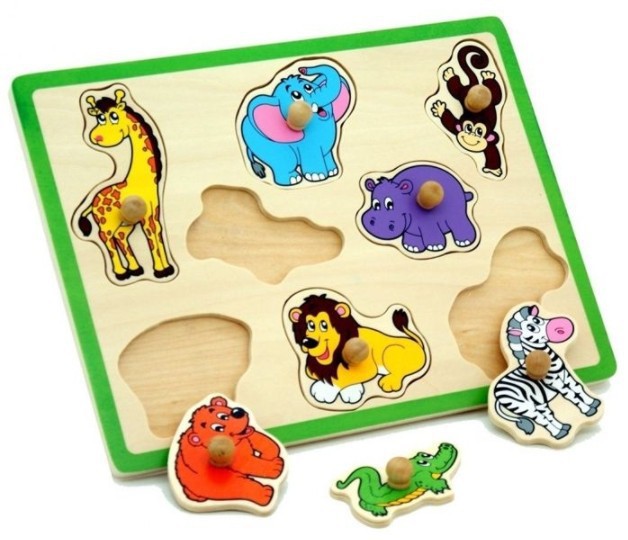 Obrázok Detské drevené puzzle s úchytmi Viga ZOO