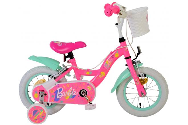 VOLARE - Barbie detský bicykel pre dievčatá - 12 palcov - Ružová - Dve ručné brzdy