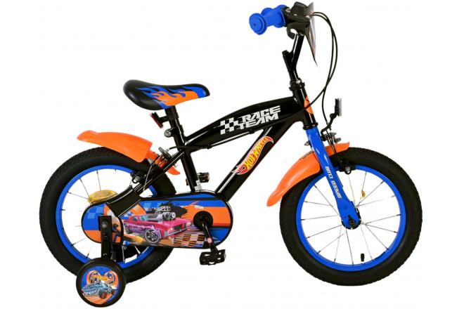 VOLARE - Hot Wheels detský bicykel pre chlapcov - 14 palcov - Čierna - Dve ručné brzdy