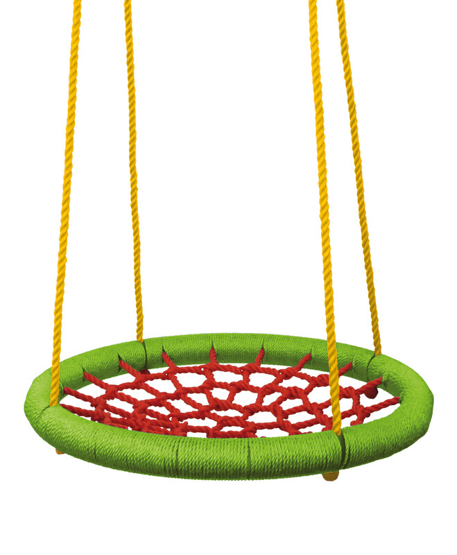WOODY - Hojdací kruh (priemer 83 cm) - zeleno červený