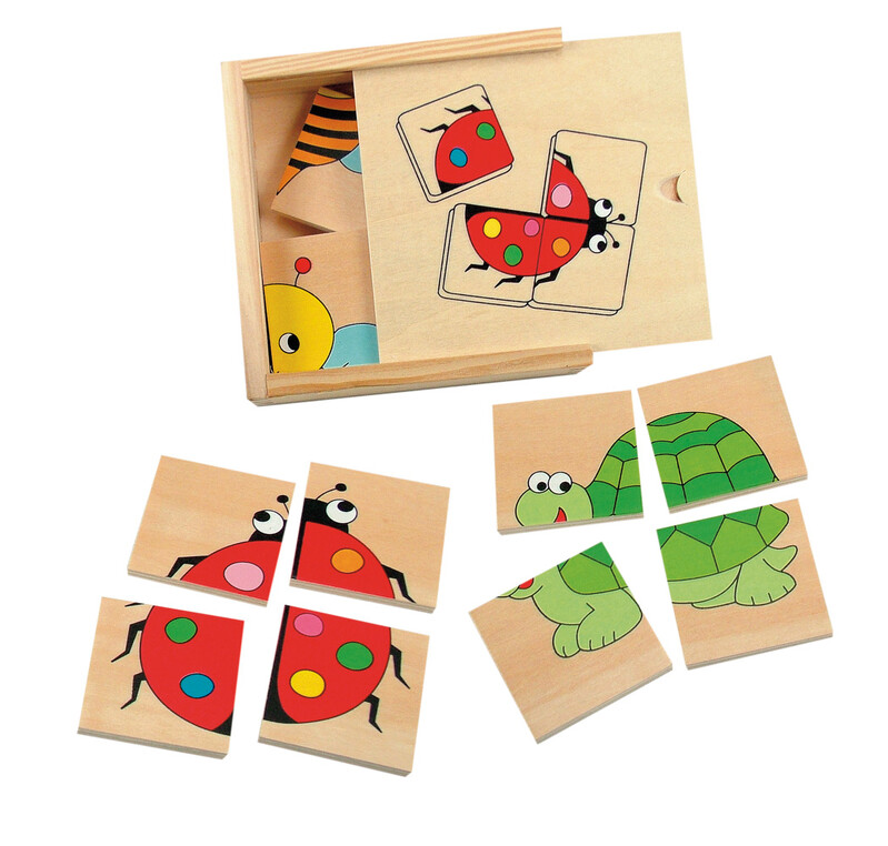 WOODY - Mini puzzle Lienka v dr krabičke