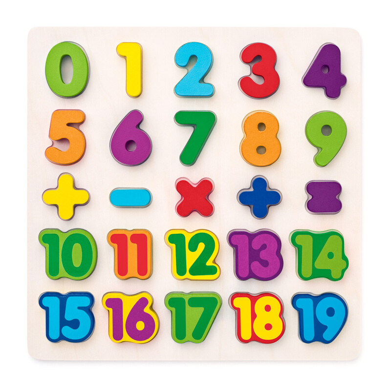 WOODY - Puzzle - číslice masívne na doske