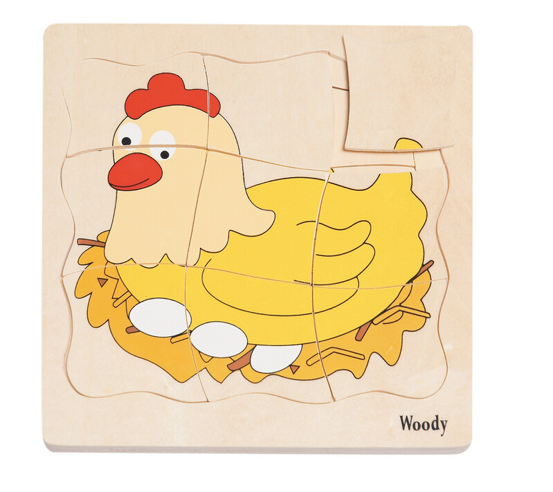 WOODY - Puzzle na doske Vývoj sliepka